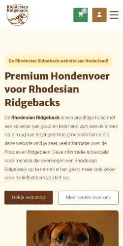 Förhandsvisning av webbplatsen Rhodesian Ridgeback, medium i Nederländerna för sponsrade artiklar