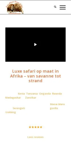 Anteprima del sito Safari Afrika, media di Paesi Bassi per articoli sponsorizzati