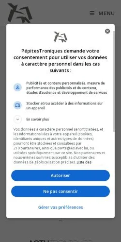 Anteprima del sito PepitesTroniques, media di Francia per articoli sponsorizzati