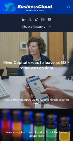 Anteprima del sito BusinessCloud, media di Regno Unito per articoli sponsorizzati