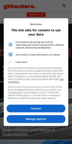 Sponsorlu makaleler için Amerika Birleşik Devletleri medyası GBHackers sitesinin önizlemesi