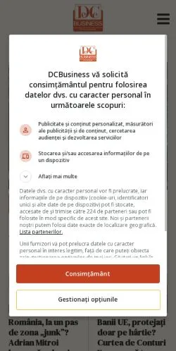 Podgląd witryny DCBusiness, medium z kraju Rumunia do artykułów sponsorowanych