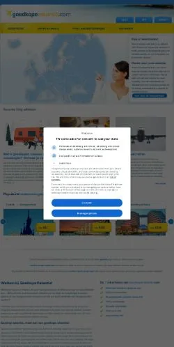 Podgląd witryny Goedkope Vakantie, medium z kraju Holandia do artykułów sponsorowanych