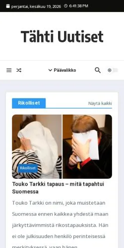 Anteprima del sito tähtiuutiset, media di Finlandia per articoli sponsorizzati