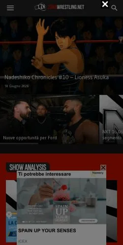Podgląd witryny Zona Wrestling, medium z kraju Włochy do artykułów sponsorowanych