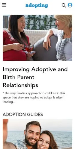 Förhandsvisning av webbplatsen Adopting, medium i USA för sponsrade artiklar