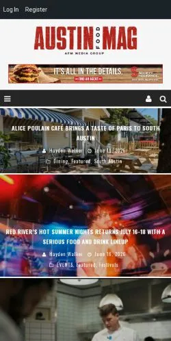 Anteprima del sito Austin Food Magazine, media di Stati Uniti per articoli sponsorizzati