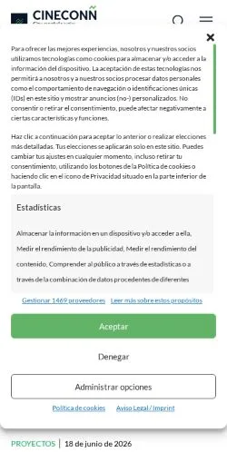 Podgląd witryny Cine Con Ñ, medium z kraju Hiszpania do artykułów sponsorowanych