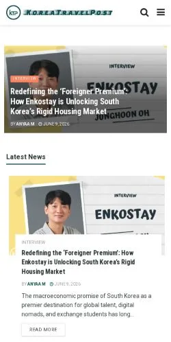 Anteprima del sito KoreaTravelPost, media di Stati Uniti per articoli sponsorizzati