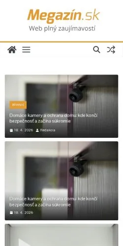 Anteprima del sito Megazin, media di Slovacchia per articoli sponsorizzati
