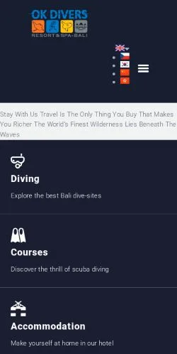 スポンサード記事向けのイギリスメディア、OK Divers Baliのサイトプレビュー