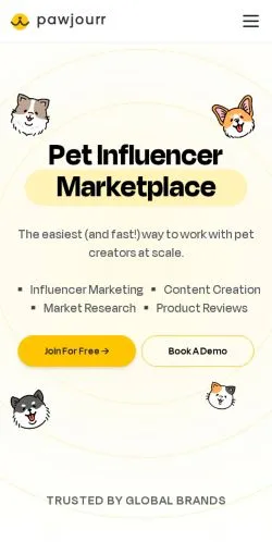 Anteprima del sito Pawjourr, media di Stati Uniti per articoli sponsorizzati