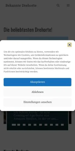 Anteprima del sito Bekannte Drehorte, media di Germania per articoli sponsorizzati