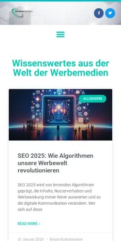Anteprima del sito Werbemedien Ratgeber, media di Germania per articoli sponsorizzati