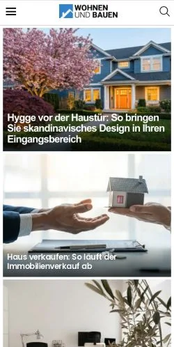 Vista previa del sitio Wohnen Und Bauen, medio de Alemania para artículos patrocinados