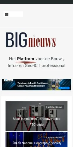 Pré-visualização do site Bignieuws, meio de Países Baixos para artigos patrocinados