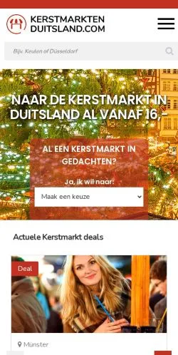 Anteprima del sito Kerstmarkten Duitsland, media di Paesi Bassi per articoli sponsorizzati