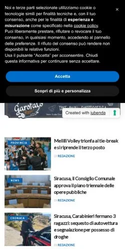 Podgląd witryny Siracusa Times, medium z kraju Włochy do artykułów sponsorowanych