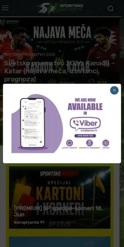 Anteprima del sito Sportske Novosti, media di Stati Uniti per articoli sponsorizzati