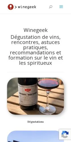 Anteprima del sito Winegeek, media di Francia per articoli sponsorizzati