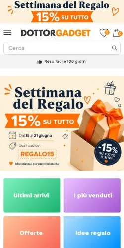 Aperçu du site DottorGadget, média de Italie pour articles sponsorisés