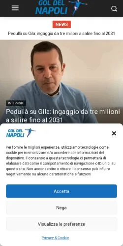Anteprima del sito Gol Del Napoli, media di Italia per articoli sponsorizzati