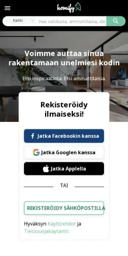 Vorschau der Website homify, Medium aus Finnland für gesponserte Artikel