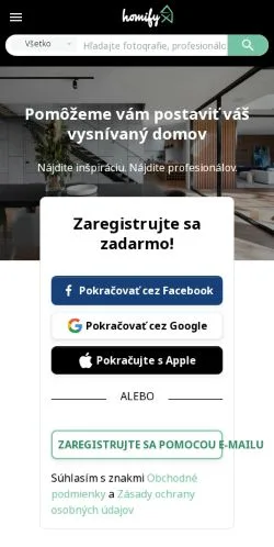 Podgląd witryny homify, medium z kraju Słowacja do artykułów sponsorowanych