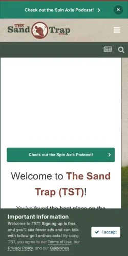 スポンサード記事向けのアメリカ合衆国メディア、The Sand Trapのサイトプレビュー