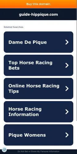 Vista previa del sitio Guide Hippique, medio de Francia para artículos patrocinados