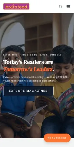 Sponsorlu makaleler için Hindistan medyası Brainfeed Magazine sitesinin önizlemesi