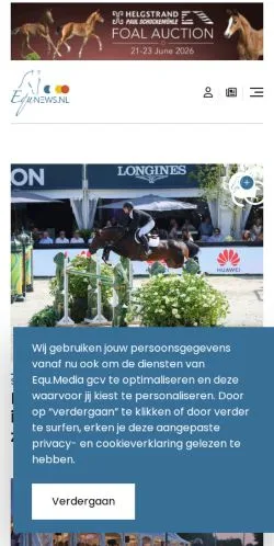 Anteprima del sito Equnews Nederland, media di Paesi Bassi per articoli sponsorizzati