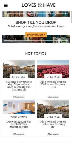 Preview of the LovestoHAVE website, a media outlet in Netherlands for sponsored articles