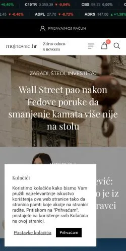 Anteprima del sito Mojnovac, media di Croazia per articoli sponsorizzati