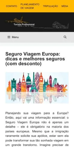 Anteprima del sito Turista Profissional, media di Portogallo per articoli sponsorizzati