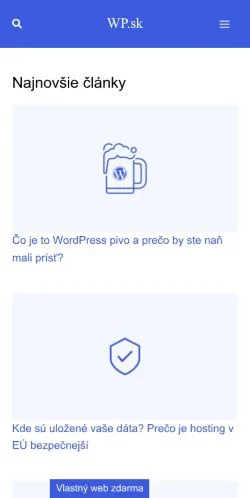 Forhåndsvisning av nettstedet WP.sk • zo sveta WordPress, medium fra Slovakia for sponsede artikler