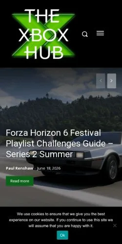 스폰서 기사용 영국 매체 TheXboxHub 사이트 미리보기