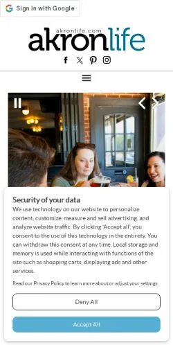 スポンサード記事向けのアメリカ合衆国メディア、Akron Lifeのサイトプレビュー