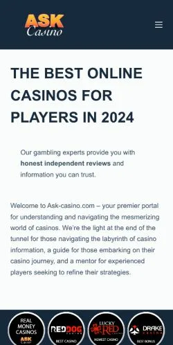 Anteprima del sito Ask Casino, media di Stati Uniti per articoli sponsorizzati