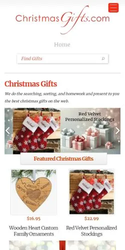 스폰서 기사용 미국 매체 Christmas Gifts 사이트 미리보기