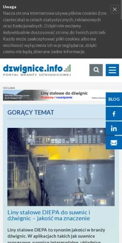 스폰서 기사용 폴란드 매체 Portal Branży Dźwignicowej 사이트 미리보기