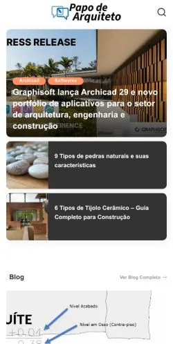 Anteprima del sito Papo De Arquiteto, media di Brasile per articoli sponsorizzati