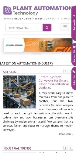 Anteprima del sito Plantautomation-Technology, media di Regno Unito per articoli sponsorizzati