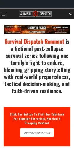 Voorbeeld van de site Survival Dispatch, medium uit Verenigde Staten voor gesponsorde artikelen
