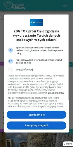 Vista previa del sitio Transport Publiczny, medio de Polonia para artículos patrocinados