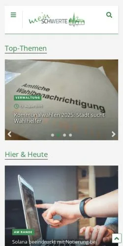 Anteprima del sito MeinSchwerte, media di Germania per articoli sponsorizzati
