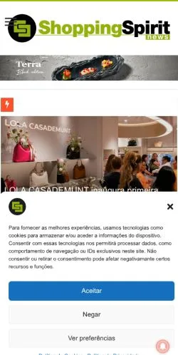 Podgląd witryny ShoppingSpirit News, medium z kraju Portugalia do artykułów sponsorowanych