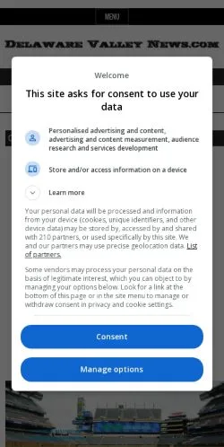 Anteprima del sito Delaware Valley News, media di Stati Uniti per articoli sponsorizzati