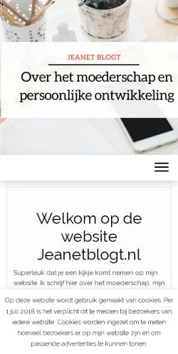 Podgląd witryny Jeanetblogt, medium z kraju Holandia do artykułów sponsorowanych