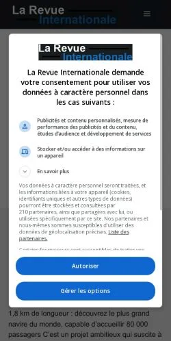 Anteprima del sito La Revue Internationale, media di Francia per articoli sponsorizzati